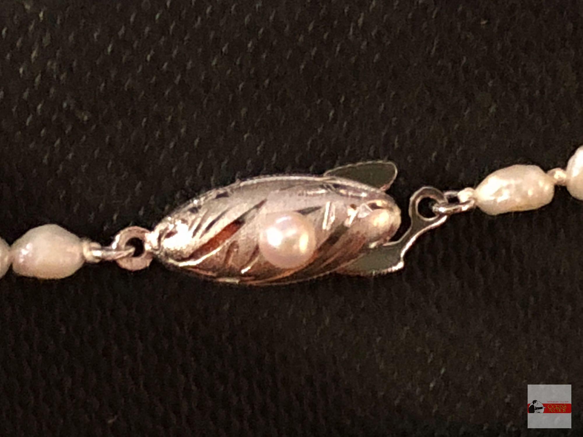 Jewelry - Necklace - Fresh water pearls necklace silver lobster clasp