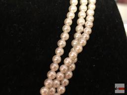 Jewelry - Necklace - triple strand pearl necklace w/ G silver lobster clasp