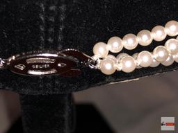 Jewelry - Necklace - triple strand pearl necklace w/ G silver lobster clasp