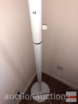 Floor lamp, white, round top 13"wx71"h