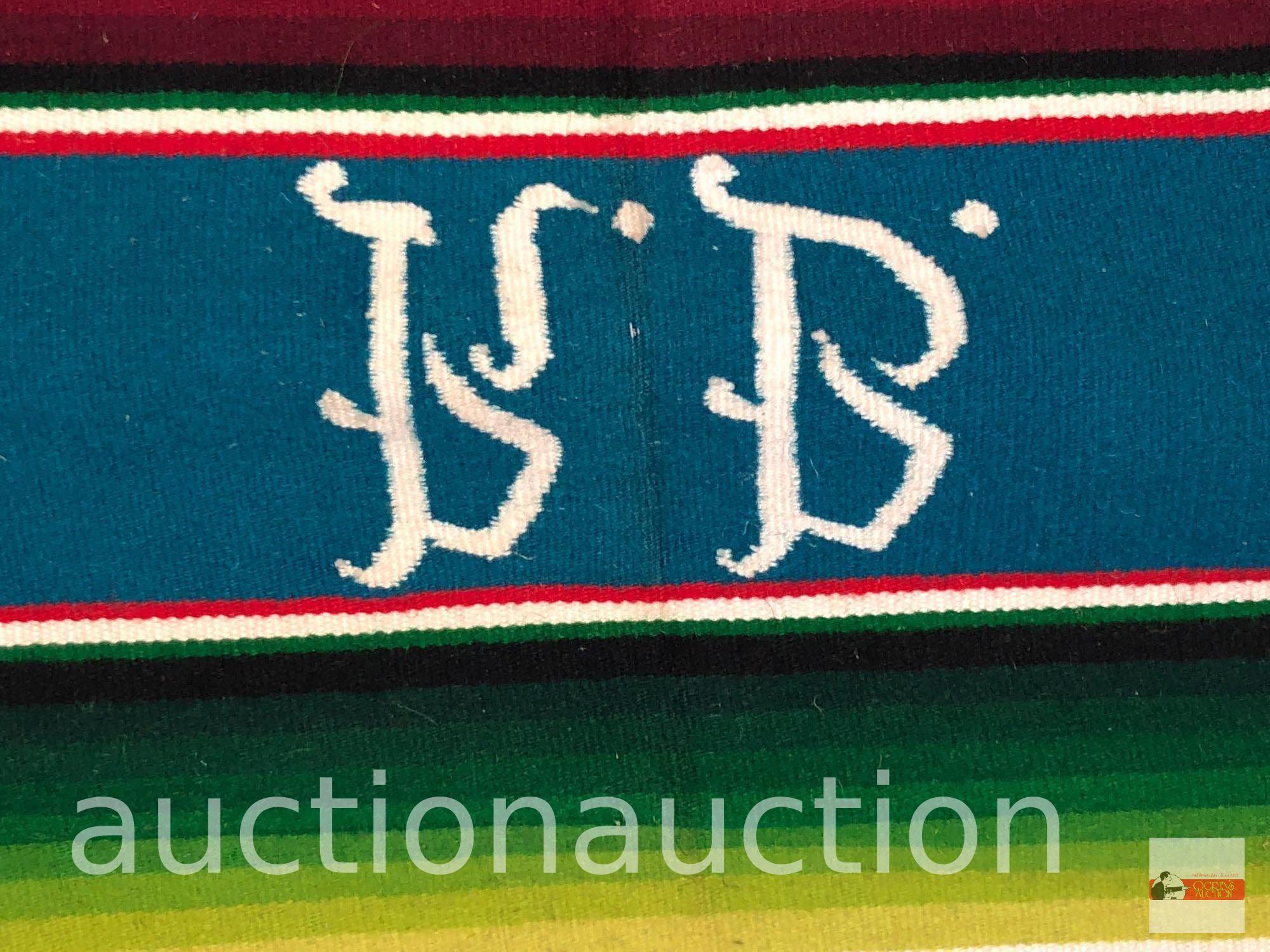 Rug - Southwestern motif with fringe, colorful, 102"wx45"w