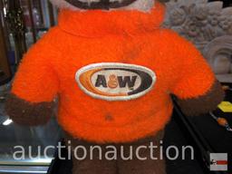 Collectibles - Advertising A&W stuffed Bear, Rooty, The Great Root Bear
