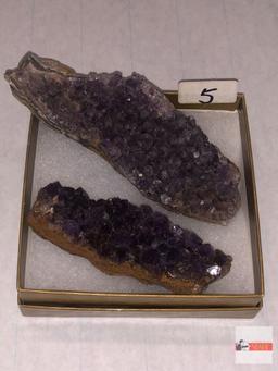 Quartz Crystal - 2 - purple amethyst, 4.5"wx1.5"w & 1"wx3"w