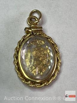 Jewelry - Pendant, 1/20k gold filled bezel w/ gold nuggets