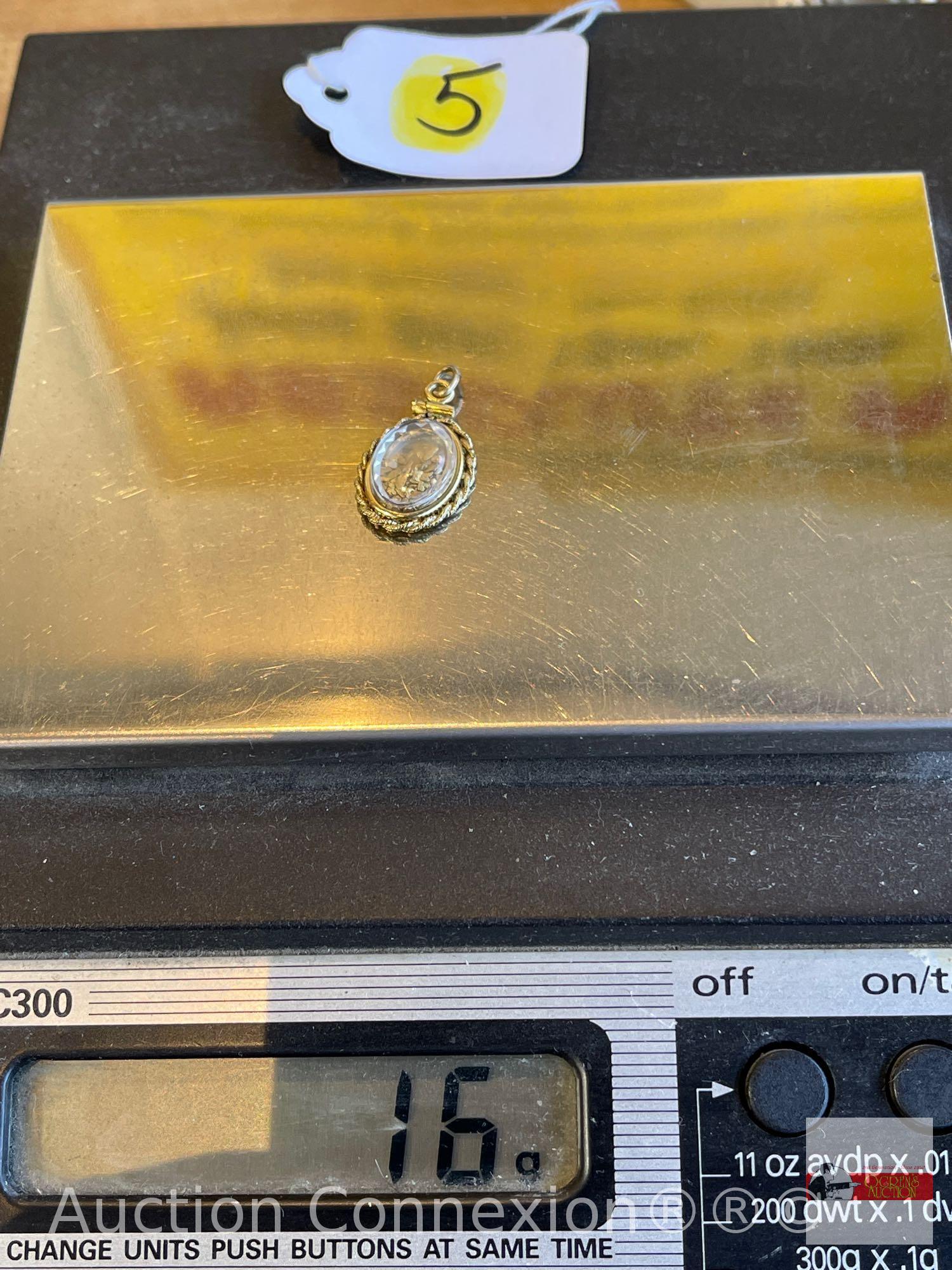 Jewelry - Pendant, 1/20k gold filled bezel w/ gold nuggets