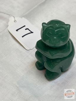 Carved Jade figurine, Foo dog 2.25"h