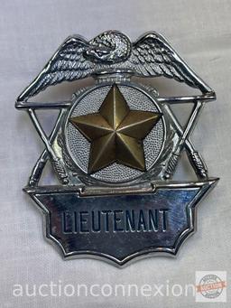 Hat Badge, Lieutenant, Eagle 5 star, 2.5"h