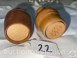 2 Wooden butter stampers 2.5"h & 3"h