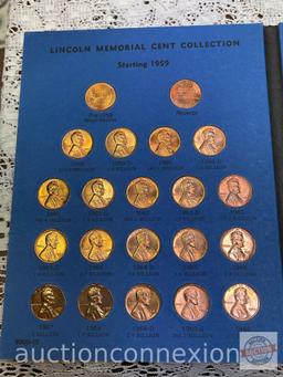 Coins - Lincoln Memorial Cents, 1959 Folder w/ 66 pennies, Official W hitman Coin Folder
