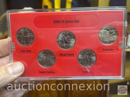 Coins - 2001 Denver Mint Edition State Quarter Collections, NY, NC, RI, VT, KY