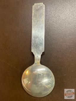Collector spoon - Sandefjord, Mother & baby, Silver plate marked, 6"