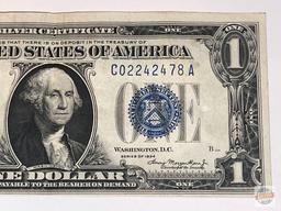 Currency - 1934 US $1 Blue seal silver certificate, Funny back, off set print error