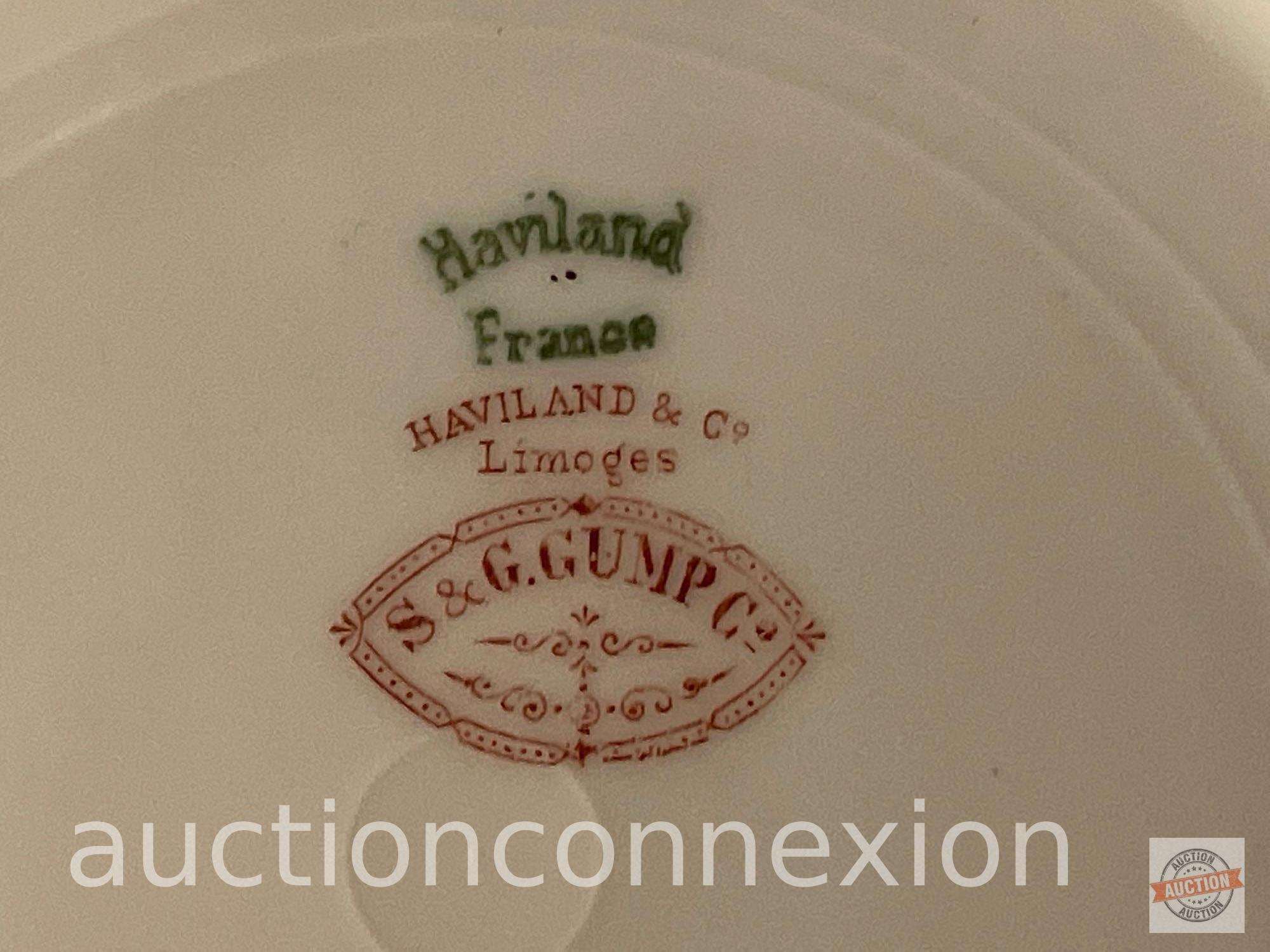 4 vintage dishes, 2 Haviland bone china bone dishes and 2 plates, France