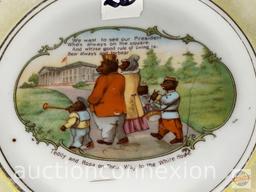 Presidential collectibles - Vintage dish, Teddy & Rosa on Their way to the White House, 1901-1909