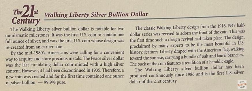4 Silver dollars 1794, 1881, 1926, 2002, 4 Centuries of Silver Dollars