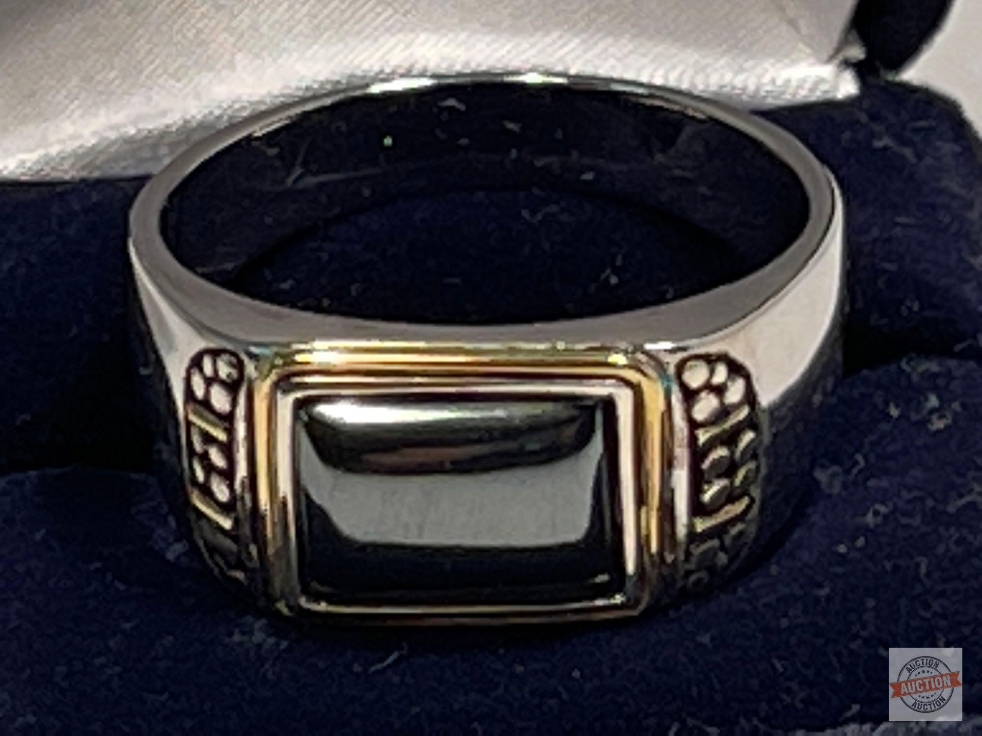 Jewelry - Ring, Danbury Mint, 14k gold/ sterling two-tone men's ring