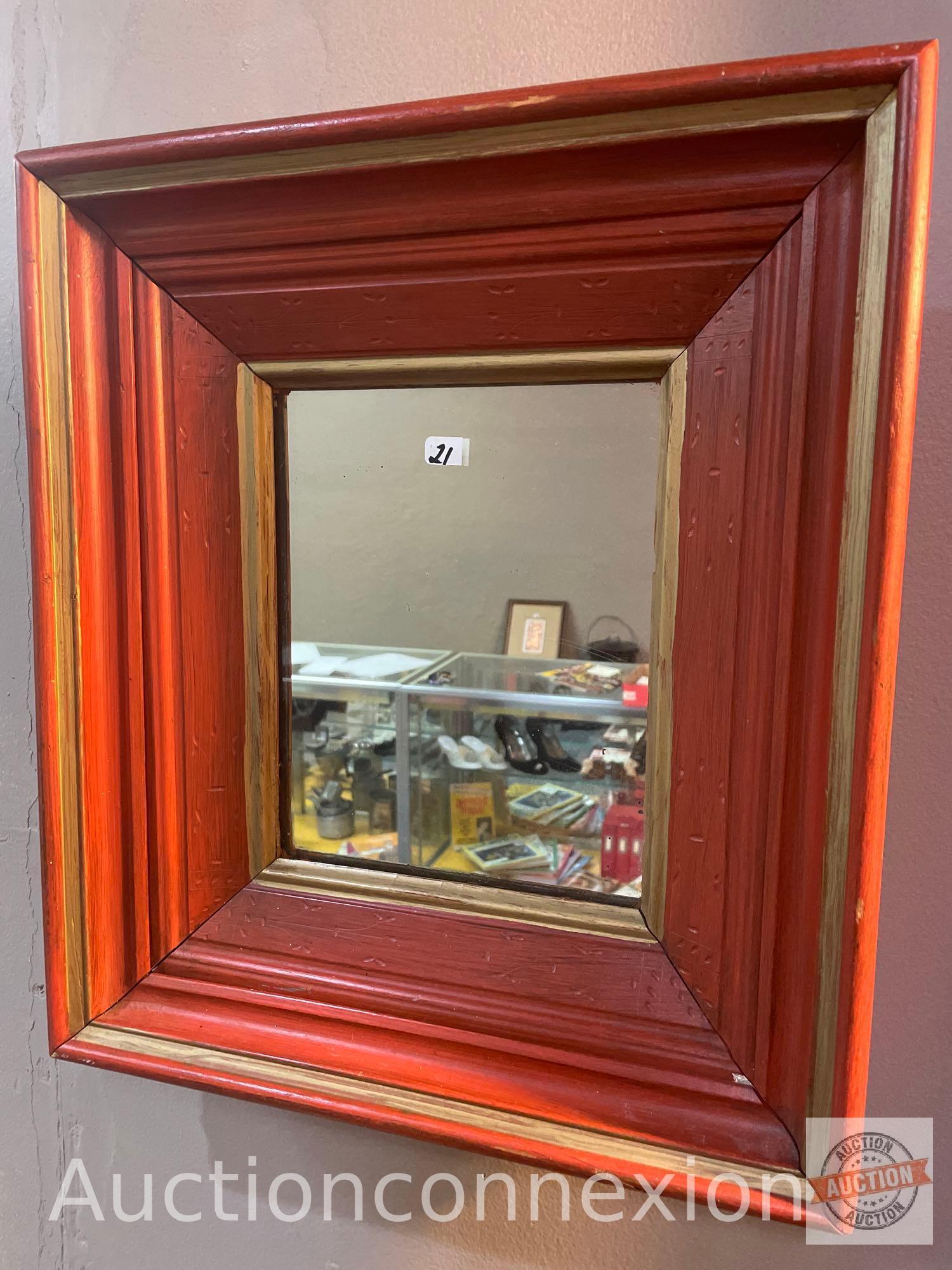 Wood framed wall mirror
