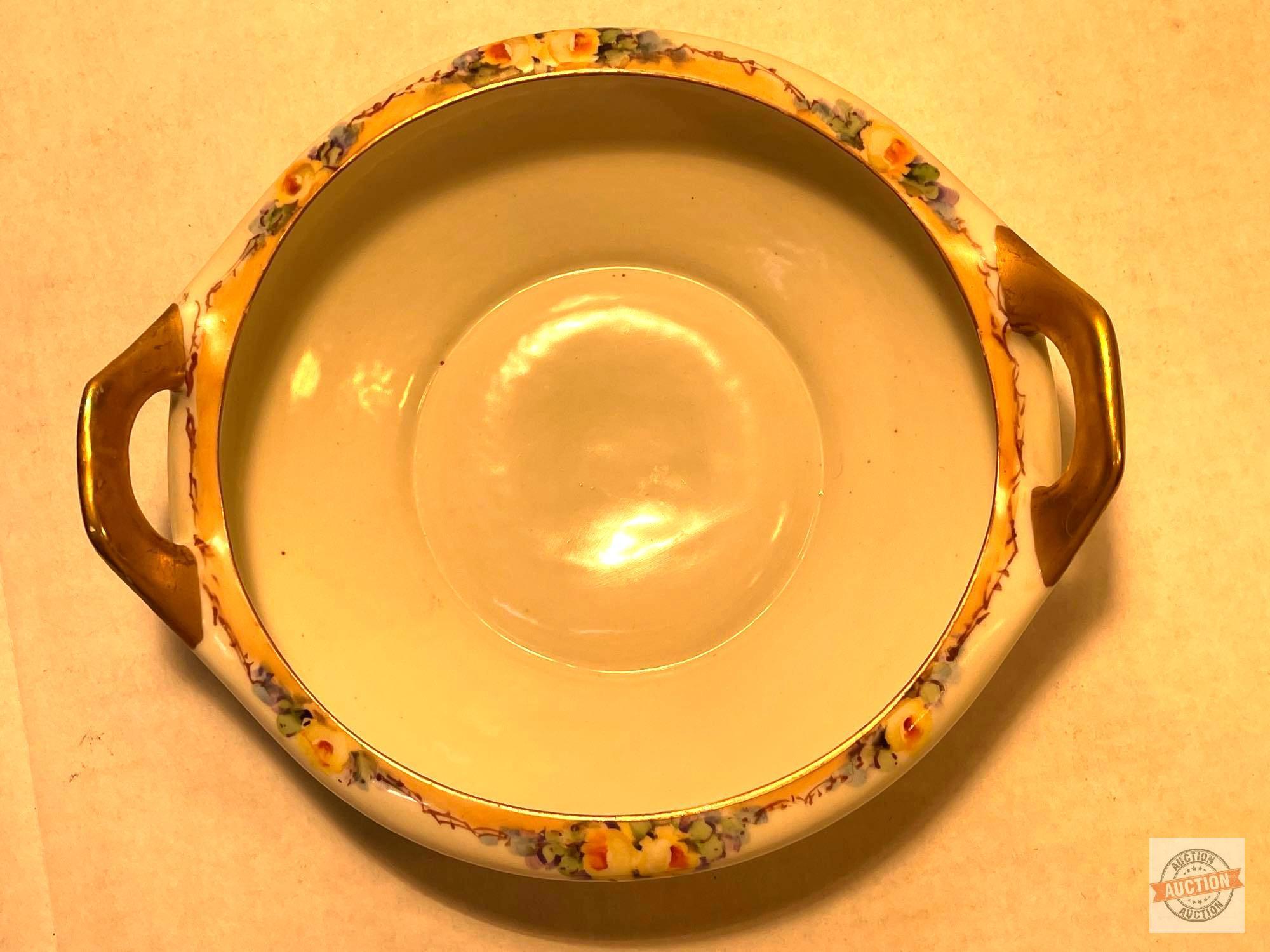 M Z Austria, dish, Hand painted, double handled