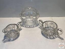 3 lead crystal serving dishes