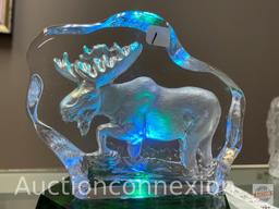 Shayrich etched crystal sculpture, Moose