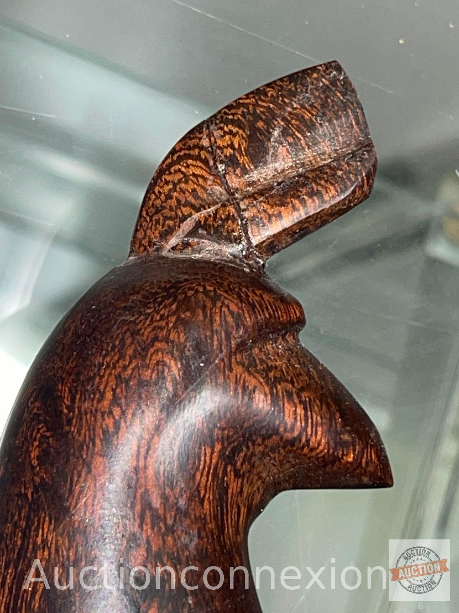 Wood animal carving, Quail, as is