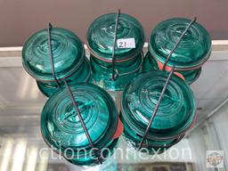 Ball Canning jars - 5 sm jars with lids and bail clasps