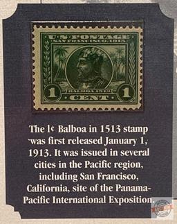 Stamps - The First Commemorative Stamp Issues, 1-cent Balboa in 1513 stamp