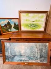 Group of 3 Vintage Framed Wall Art Pieces