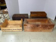 Group of Misc Sized Wood Boxes