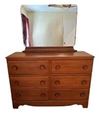 Double Dresser with Mirror—53” x 17 1/2”, 36 1/2”