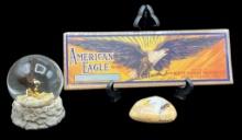 WWF 1991 Eagle Snowglobe, Handpainted Eagle R