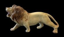 Vintage Unmarked Porcelain Lion Figurine, Some