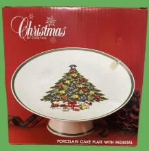 Christmas by Carlton Porcelain Cake Plate With