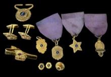 Assorted Lions Club Pins, Pendant,  & Cuff Links