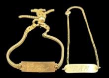 (2) Vintage Engraved Gold Filled Bracelets