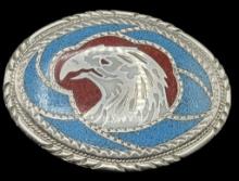 Handmade Eagle Belt Buckle Inlaid With Turquoise