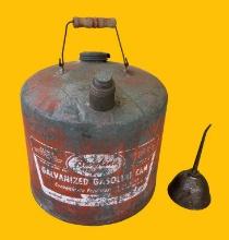 Vintage 5 Gallon Gas Can and Oil Can