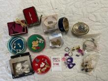 Misc jewelry - pins, necklace, earrings, bracelets and jewelry boxes