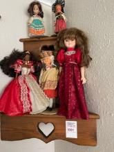 Shelf and dolls