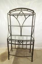 Metal Bakers / Winw Rack With Glass Shelves