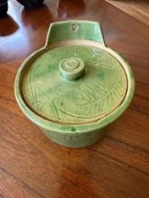 GREEN POTTERY WITH LID