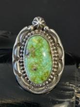 Signed Sterling Silver and Turquoise Ring