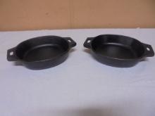 2 Small Pampered Chef Cast Iron Skillets