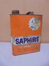 Vintage Saphire Motor Oil 2 Gallon Gan