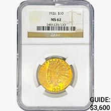 1926 $10 Gold Eagle NGC MS62