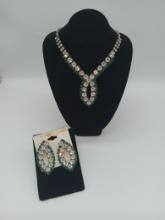 Rhinetone Necklace and Earring Set