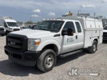 2014 Ford F350 4x4 Extended-Cab Enclosed Service Truck Runs & Moves) (Body Damage, Low Brakes) (Duke
