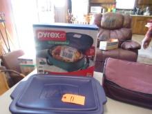 2 PYREX PORTABLES ONE IS NEW IN BOX