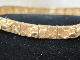 14k Gold 7" Nugget Bracelet