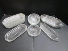 Vintage Clear Glass Corn on the Cob Dishes and Bowls